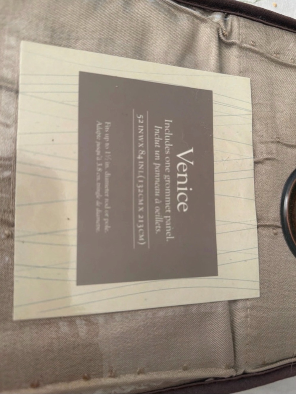 Bed Bath & Beyond Venice Grommet Curtain Panel in Taupe - Picture 2 of 4
